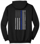DAP Black Hoodie with Blue Line Flag-m